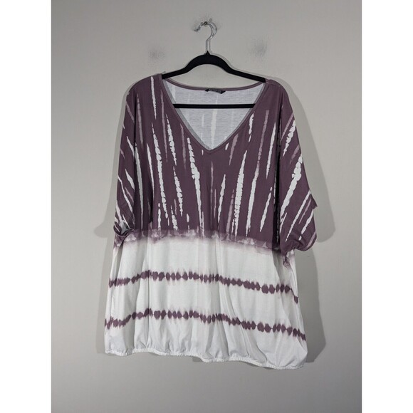 Bloomchic Top Women Plus 22 Maeve Tie Dye Batwing Sleeve T-Shirt - Picture 1 of 8